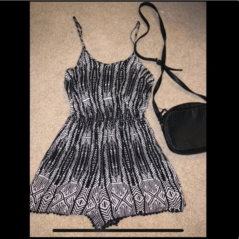 Black and white romper